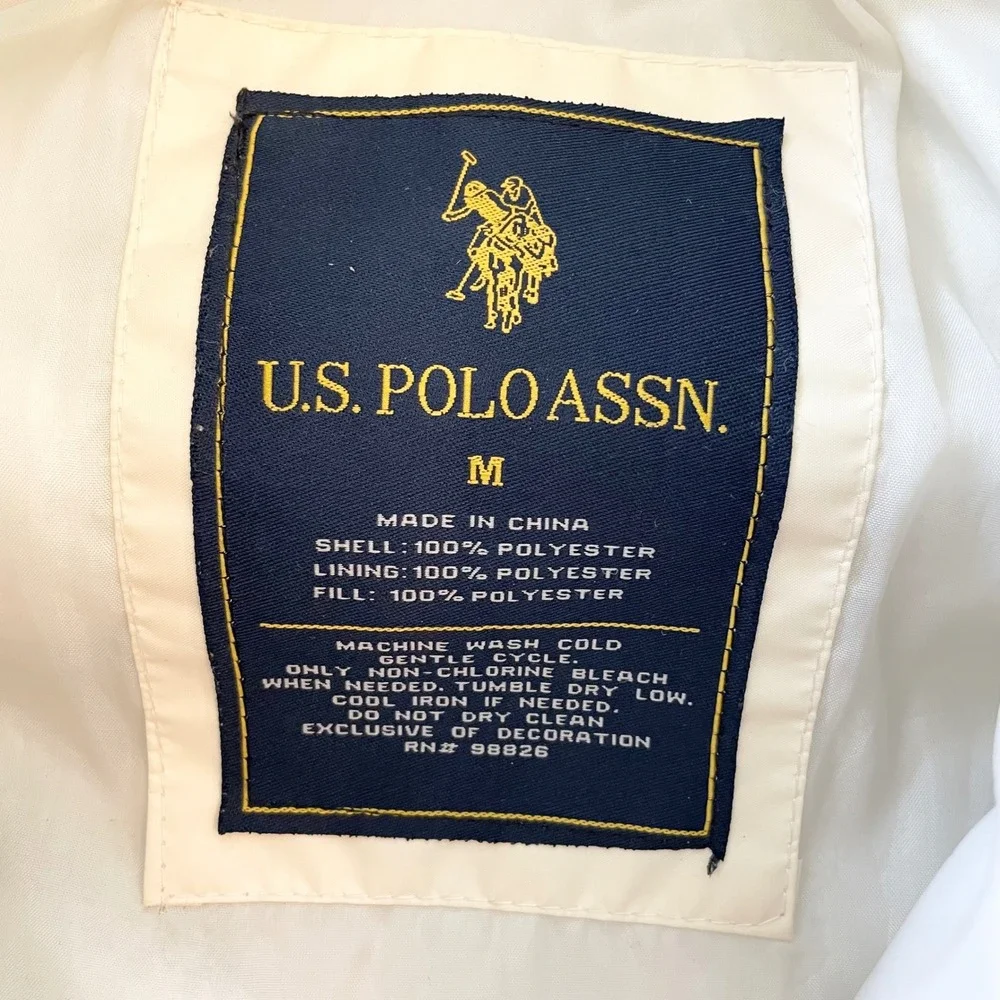 US Polo Assn Puffer Vest Fleece Lined Sleeveless Jacket‎ USPA Logo M Streetwear - Picture 9 of 15